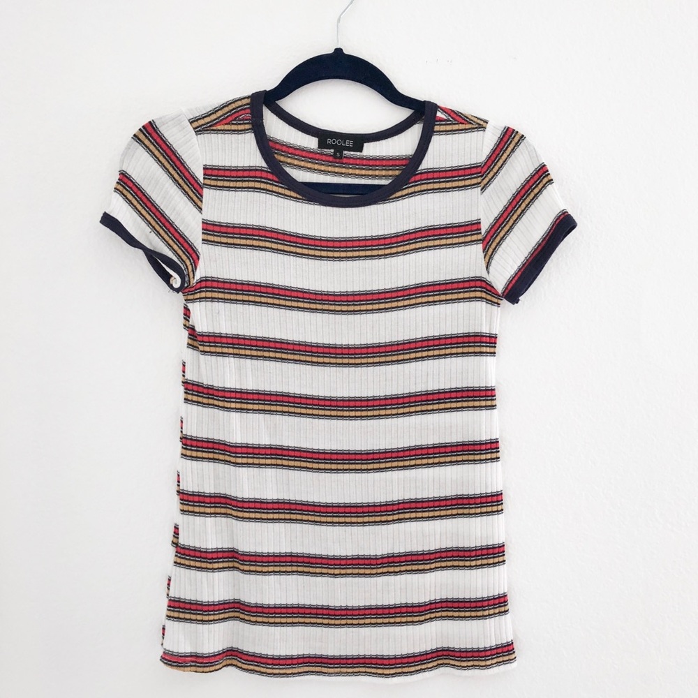 Roolee striped ringer tee